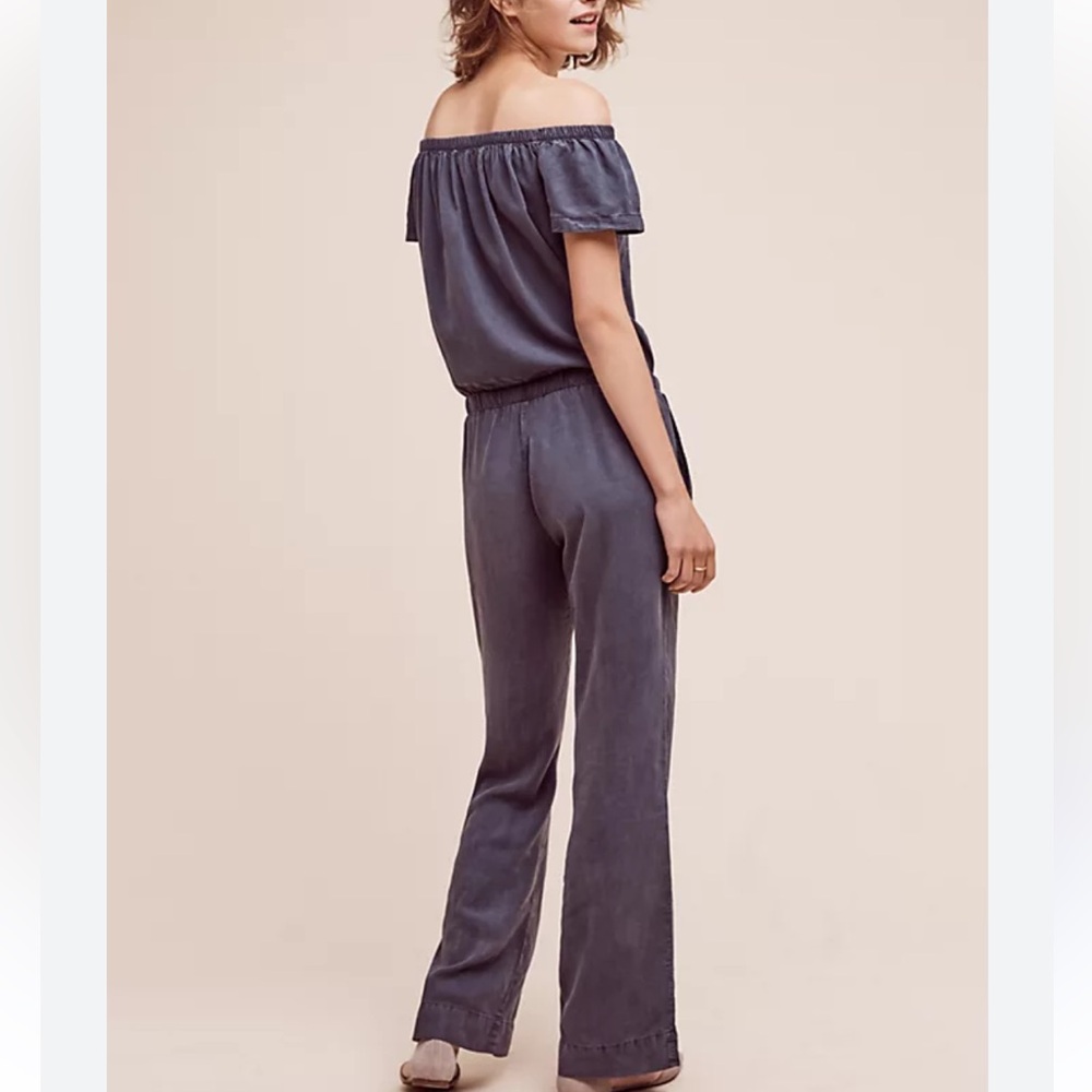 BGL womans linen blend off shoulder jumpsuit size XXS